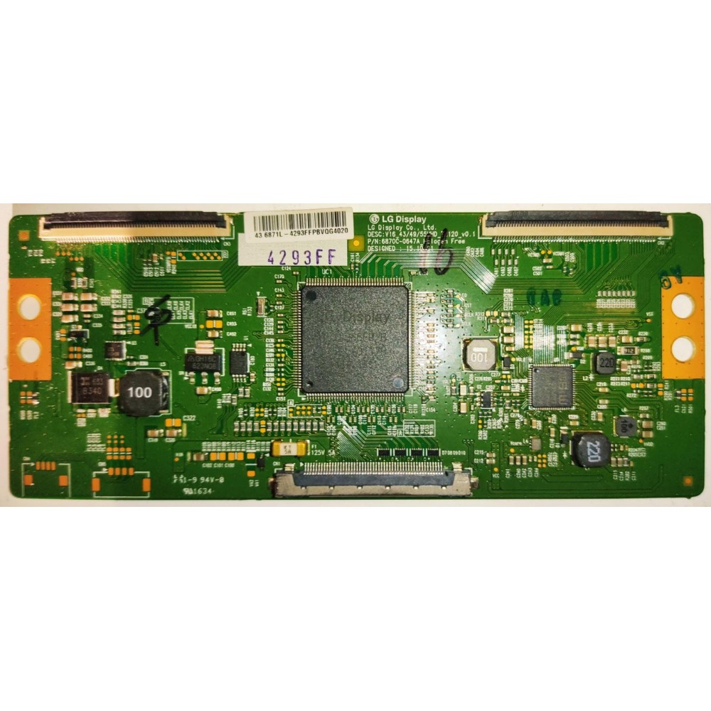 V16_43/49/55UHD_TM120_V0.1, 6870C-0647A, T-CON BOARD.