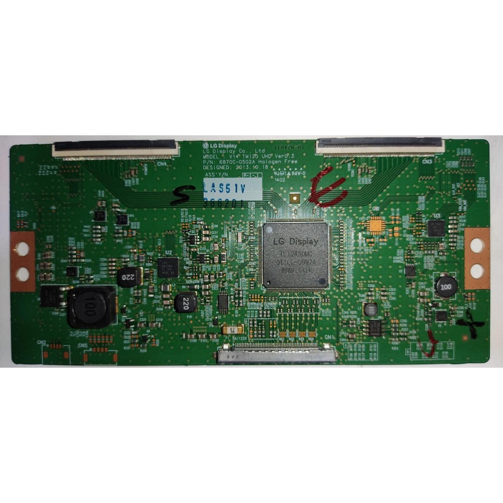 V14 TM120 UHD VER0.3, 6870C-0502A T-CON BOARD.